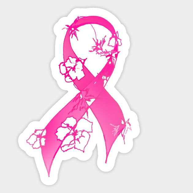 Pink Flower Ribbon Sticker by Artstastic